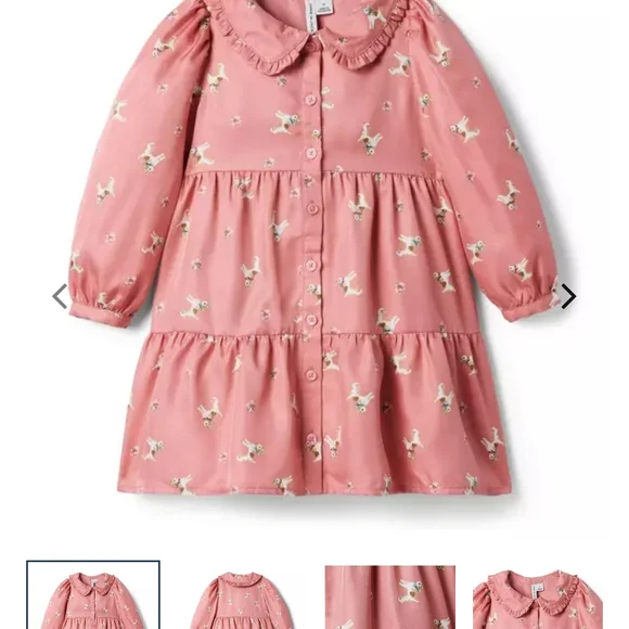 Janie and Jack Coral Blouse with Bird Pattern - Picture 4 of 6